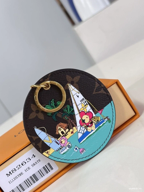 WIS And LOUIS Key Illustre VUITTON Holder Bag Skate Charm Ice 0218